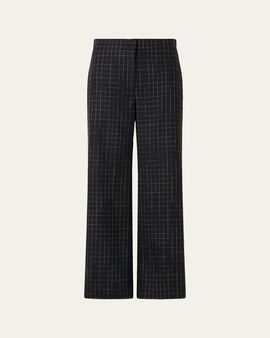 Akris punto High-Rise Check Straight-Leg Ankle Pants
