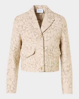 Akris punto Ikat Flower Print Cotton Canvas Boxy Jacket