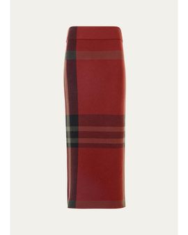 Akris punto Jacquard-Check Stretch-Modal Midi Skirt
