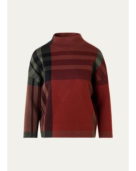 Akris punto Jacquard Check Boxy Sweater