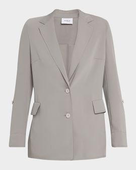 Akris punto Lasercut Crepe Boyfriend Jacket
