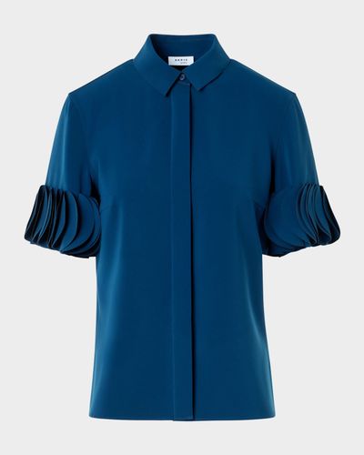 Akris punto Layered Short-Sleeve Signature Blouse