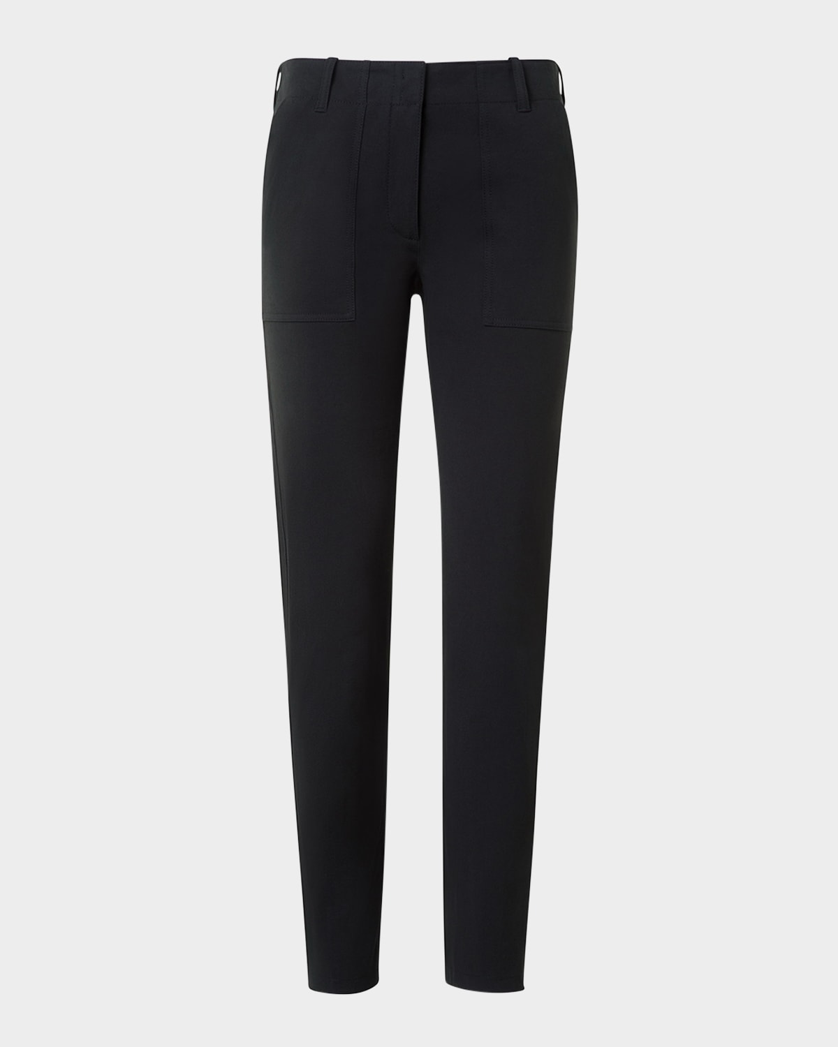 Akris punto Low-Rise Cotton Gabardine Slim-Leg Ankle Pants