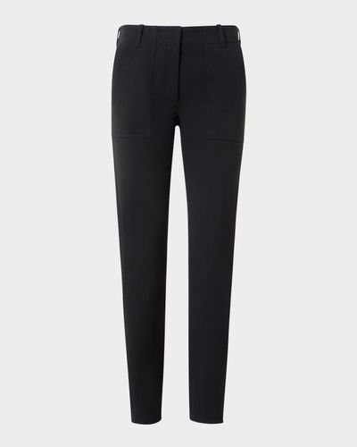 Akris punto Low-Rise Cotton Gabardine Slim-Leg Ankle Pants