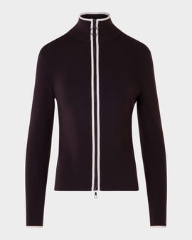Akris punto Merino Wool Knit Zip Cardigan