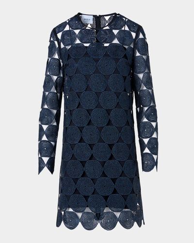 Akris punto Metallic Dot Lace Long-Sleeve Mini Dress