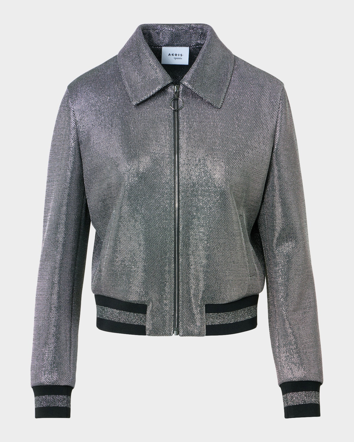 Akris punto Metallic Zip-Front Jacket