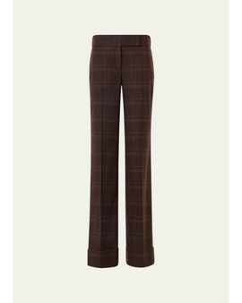 Akris punto Milly Blanket Check Flannel Pants