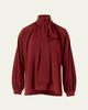 Akris punto Mock-Neck Bow Tie Silk Crepe De Chine Blouse - 1