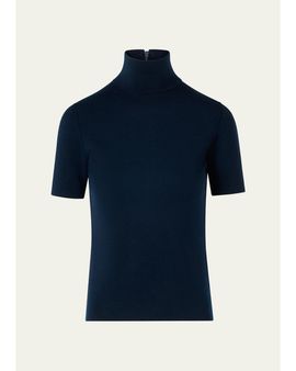 Akris punto Mock Turtleneck Stretch Wool Top