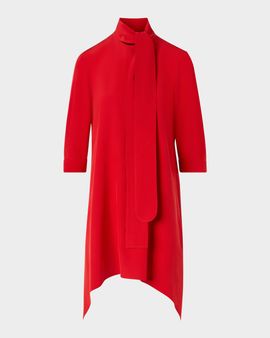 Akris punto Neck Scarf 3/4-Sleeve Silk Tunic Blouse