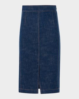 Akris punto Pencil Winter Denim Midi Skirt