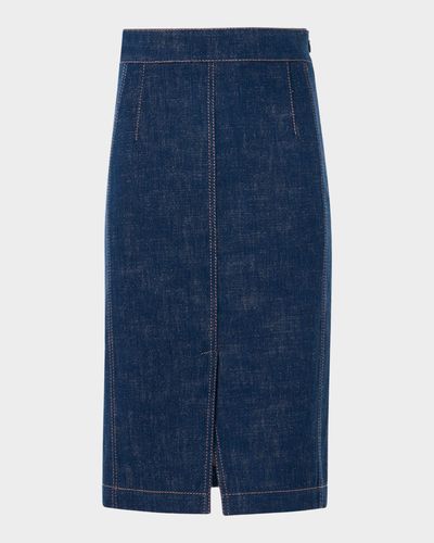 Akris punto Pencil Winter Denim Midi Skirt
