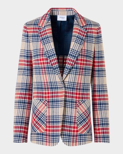 Akris punto Plaid Wool-Blend Tweed Blazer