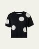 Akris punto Polka-Dot Merino Wool Short-Sleeve Sweater - 1