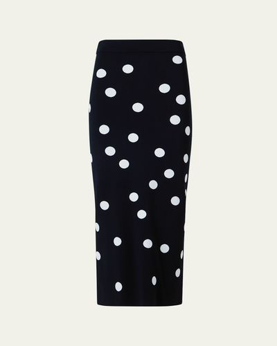 Akris punto Polka Dot Knit Midi Tube Skirt