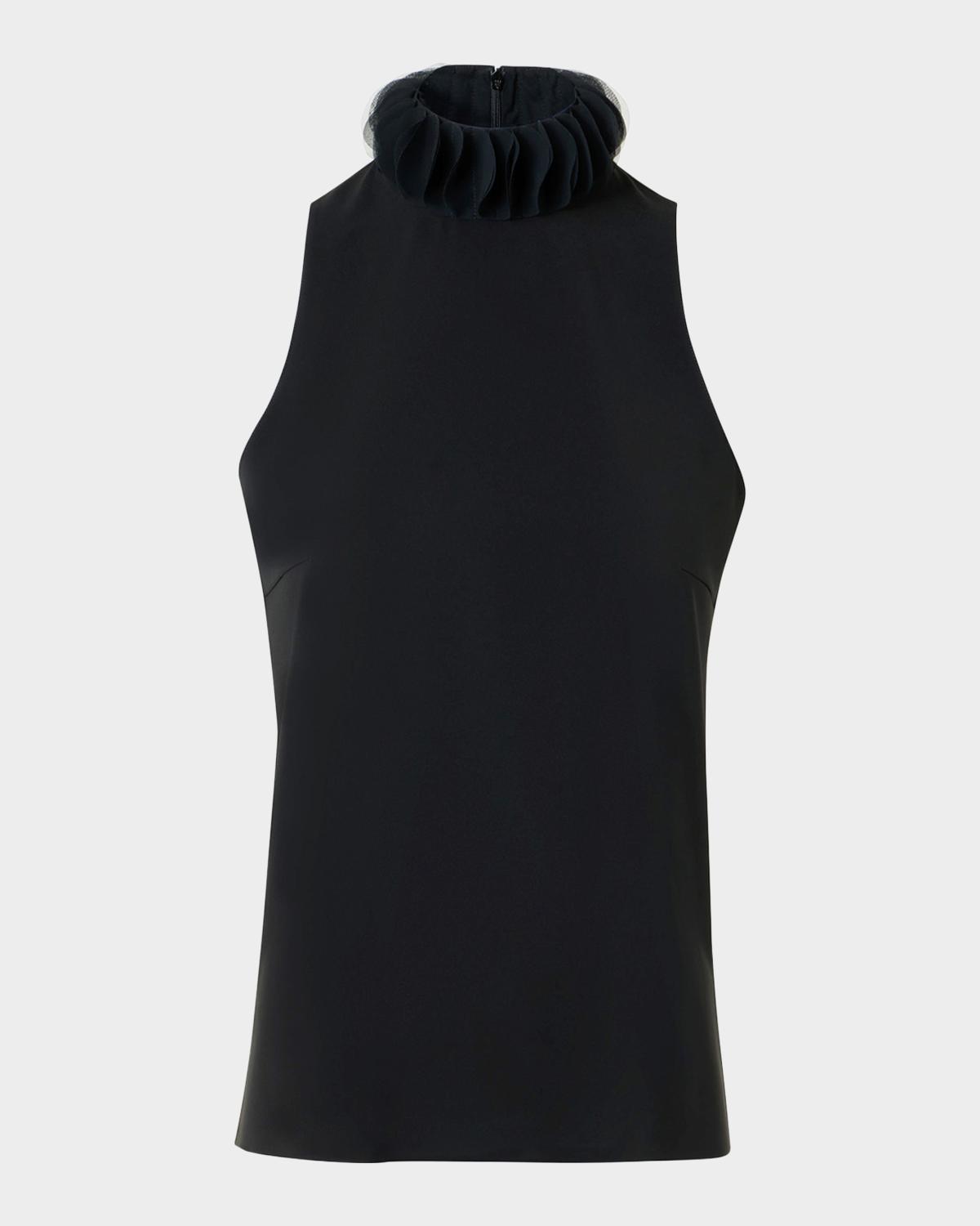 Akris punto Sculptural Ruffle-Neck Blouse