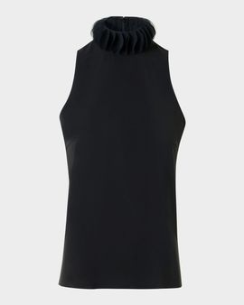Akris punto Sculptural Ruffle-Neck Blouse