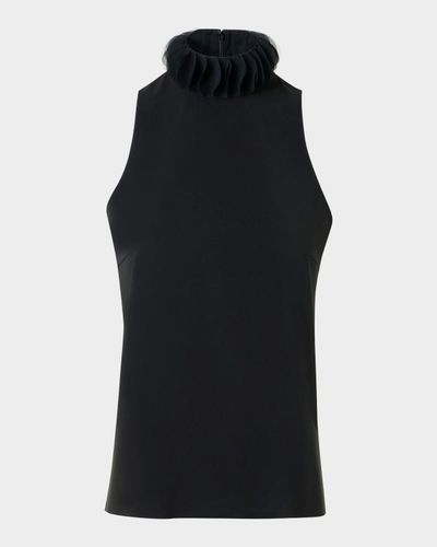 Akris punto Sculptural Ruffle-Neck Blouse