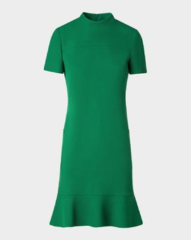 Akris punto Short Ruffle Hem Wool Tricotine Dress