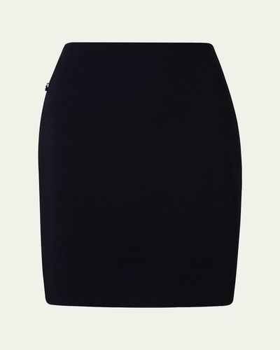 Akris punto Short Stretch-Jersey Skirt, Black