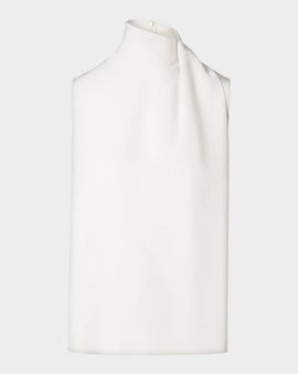 Akris punto Silk Shawl Draped Sleeveless Blouse