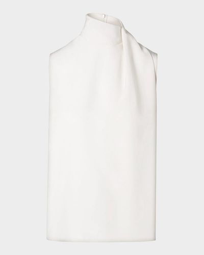 Akris punto Silk Shawl Draped Sleeveless Blouse