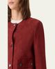 Akris punto Single-Breasted Suede Collarless Jacket - 5