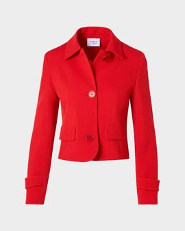 Akris punto Single-Breasted Wool Tricotine Boxy Jacket