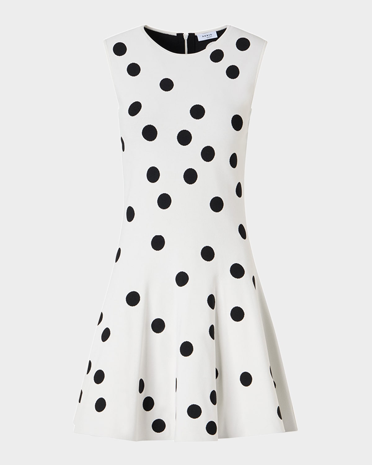 Akris punto Sleeveless Polka Dot Knit Mini Swing Dress