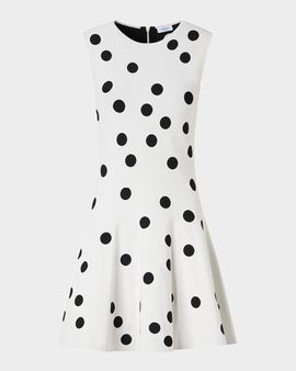 Akris punto Sleeveless Polka Dot Knit Mini Swing Dress