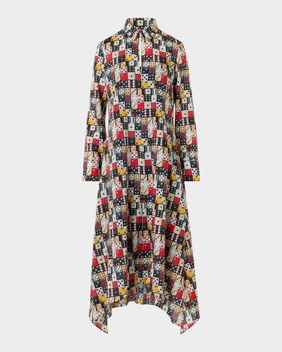 Akris punto Small Dice-Print Wool Shirtdress