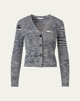 Akris punto Space Dye Ribbed Merino Cardigan