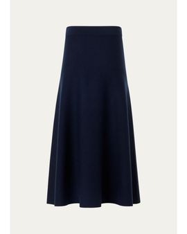 Akris punto Stretch-Wool A-Line Midi Skirt