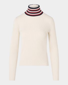 Akris punto Stripe Mock Turtleneck Wool Sweater