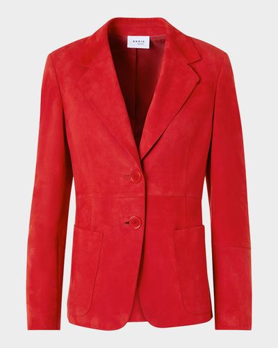 Akris punto Suede Single-Breasted Blazer