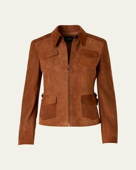 Akris punto Suede Slim Zip Jacket