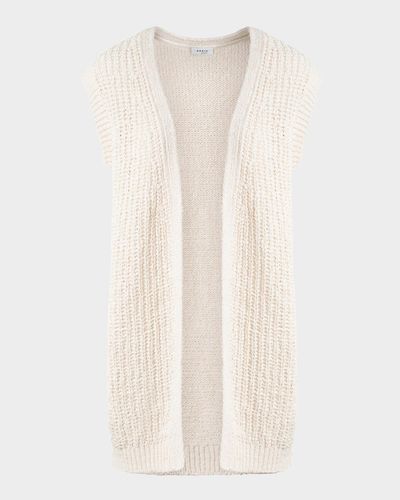 Akris punto Summer Tweed Knit Open Long Vest