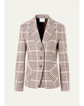 Akris punto Tweed Check Wool-Blend Blazer
