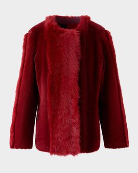 Akris punto Vertical Paneled Lamb Shearling Jacket