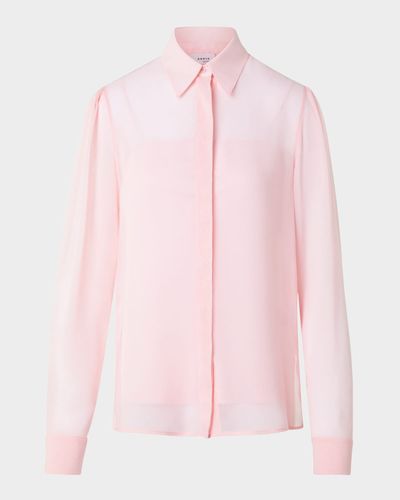 Akris punto Viscose Georgette Button-Down Boho Blouse
