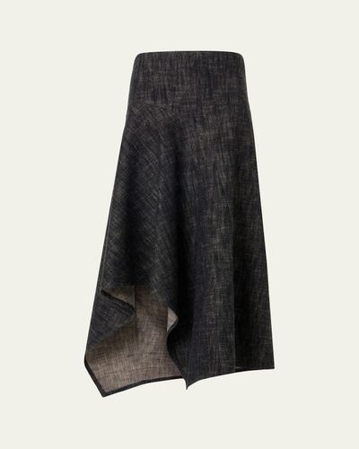 Akris punto Washed Heavyweight Cotton Denim Midi Skirt