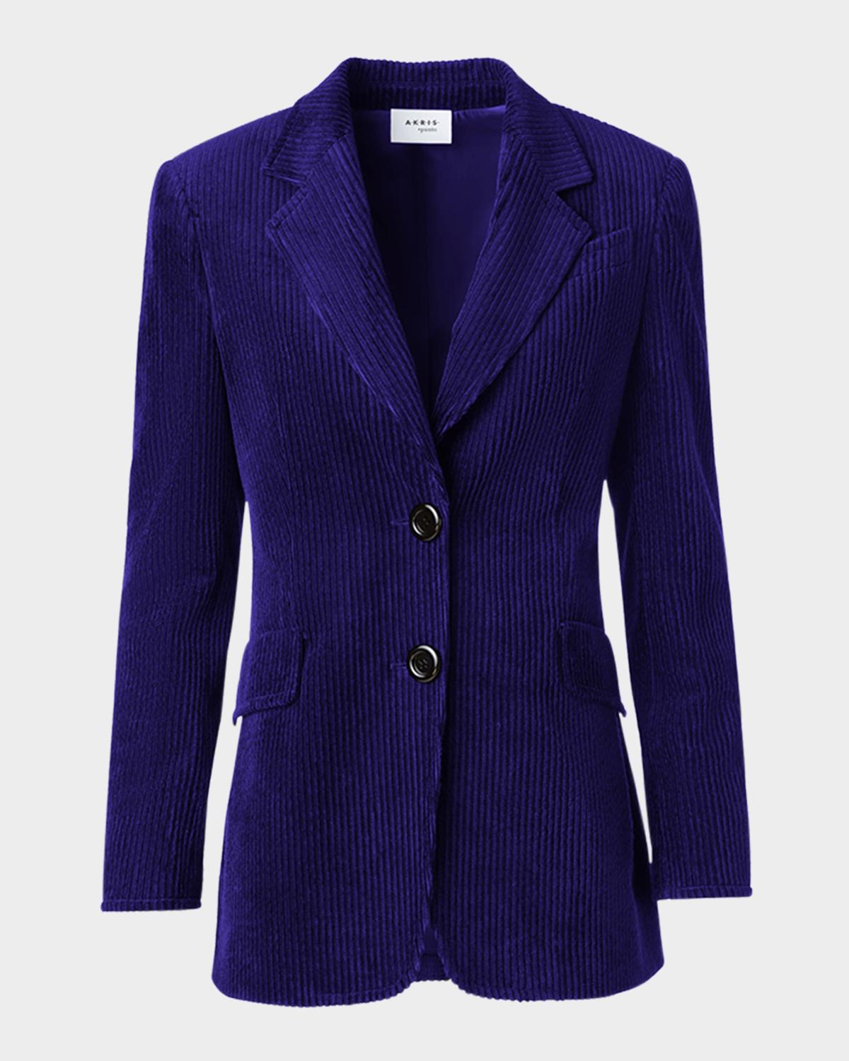 Akris punto Washed Viscose Corduroy Boyfriend Blazer