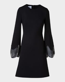 Akris punto Waved Lace Cuff Jersey Mini Dress