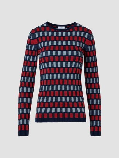 Akris punto Women's Block Wool Knit Long-Sleeve Top