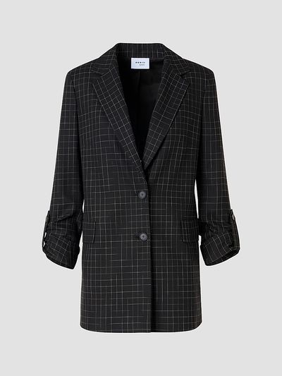 Akris punto Women's Broken Check Twill Boyfriend Jacket