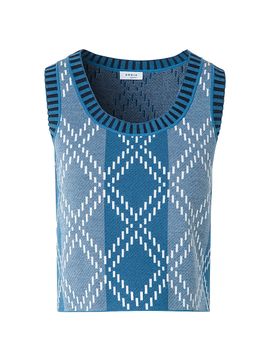Akris punto Women's Check Stretch-Wool Crop Tank