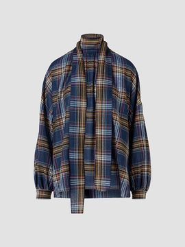 Akris punto Women's Checked Wool-Blend Blouse