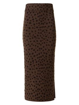 Akris punto Women's Cheetah Jacquard Virgin Wool-Blend Midi-Skirt