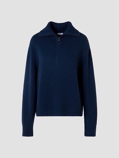 Akris punto Women's Chunky Yak Knit Half-Zip Pullover